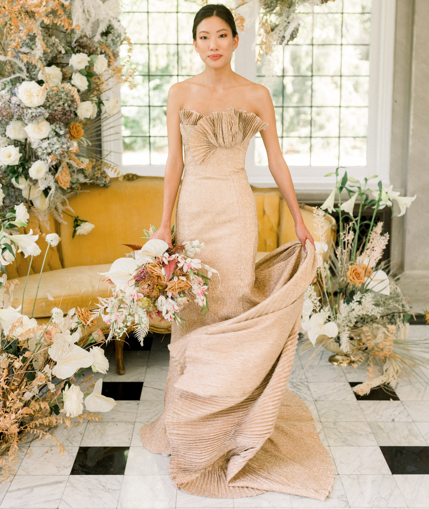 Claire Pettibone 'Raven' wedding dress, Still Life