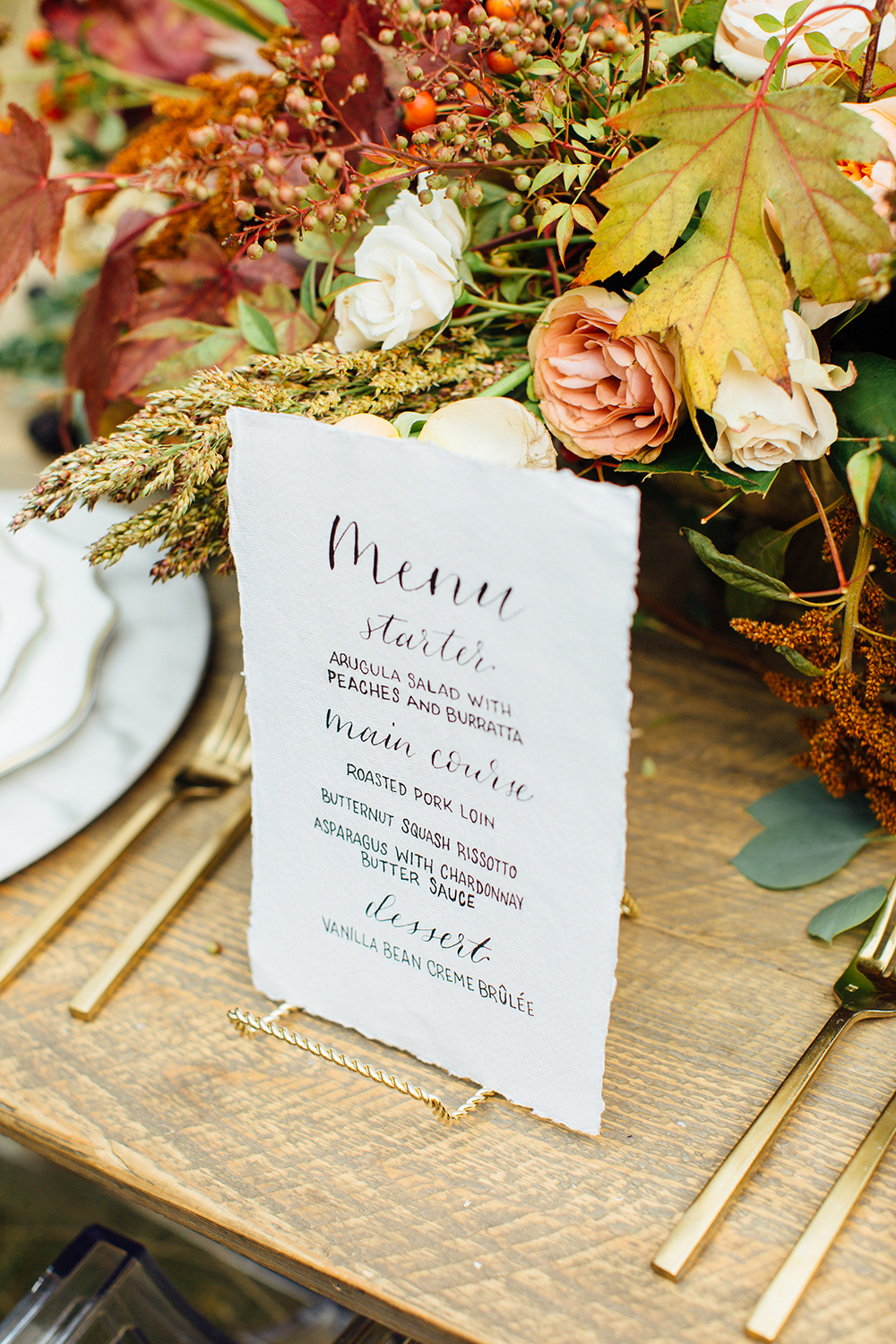 fall wedding menu
