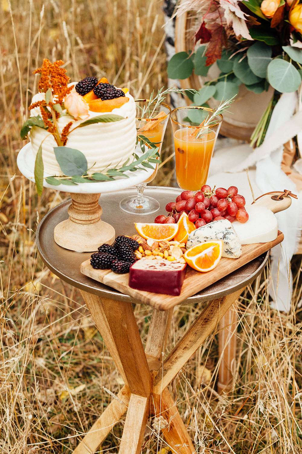fall wedding grazing table