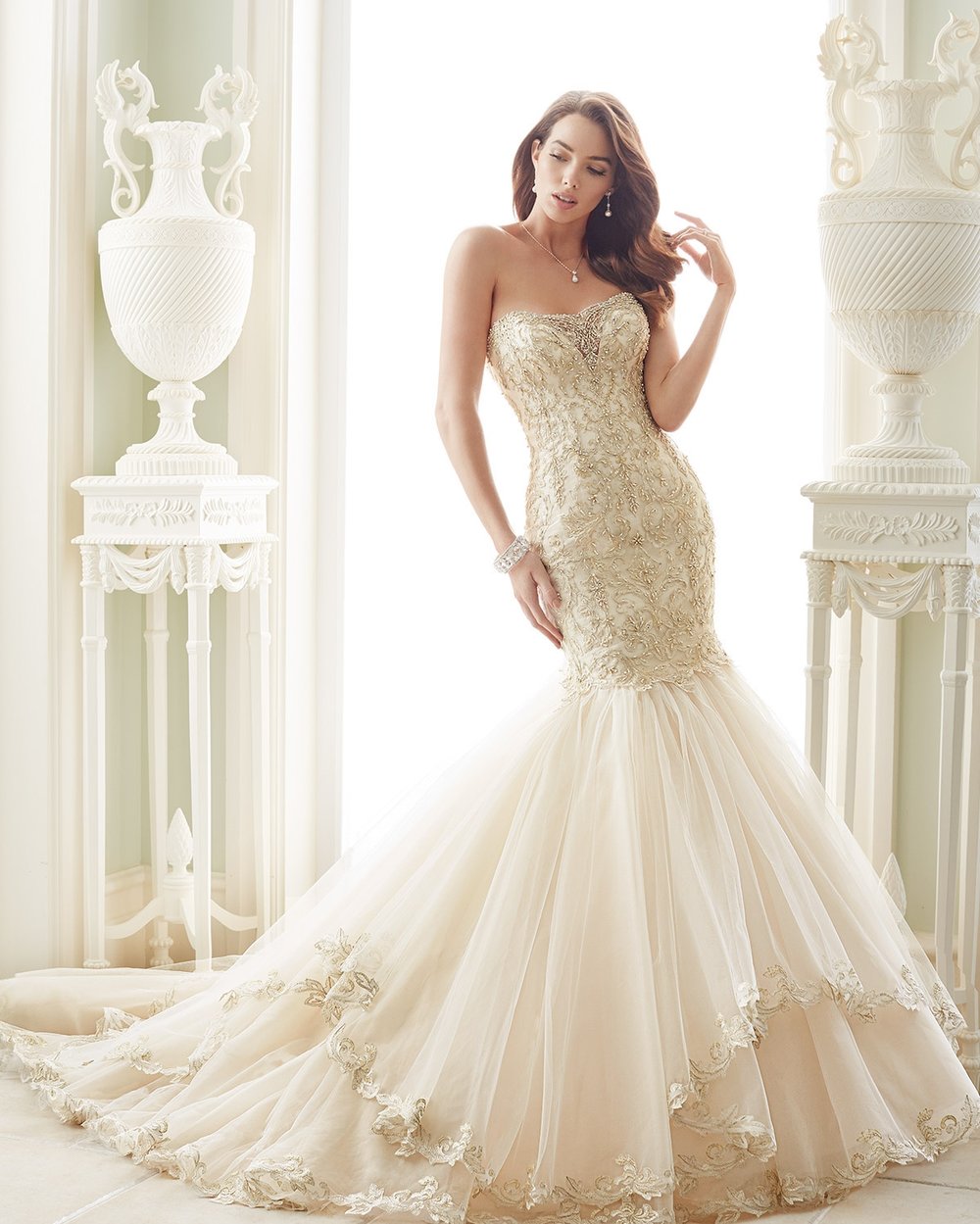mon cheri bridal Ivory/Pewter  Retail Price $2123 | Message for price