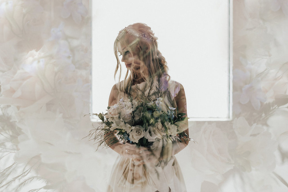 fall wedding double exposure wedding photography