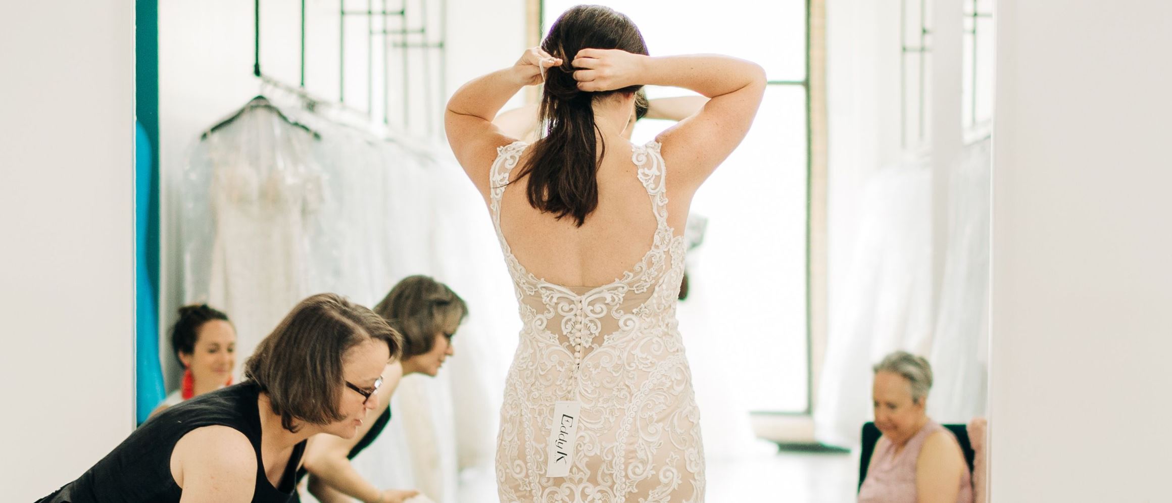 Model wearing a bridal dress